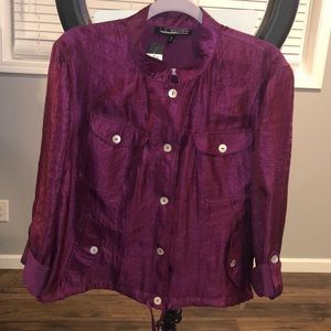 Plum colored jacket w/drawstring waist